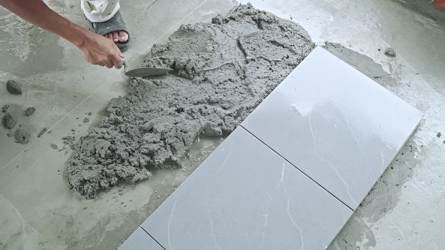 Can you lay porcelain tiles on sand and cement