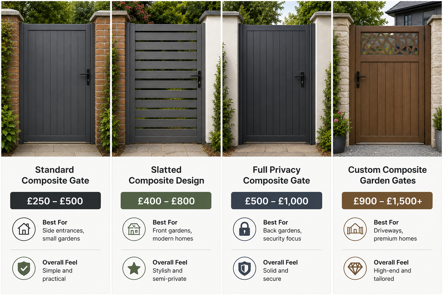 Types and Prices of Composite Garden Gates in the UK