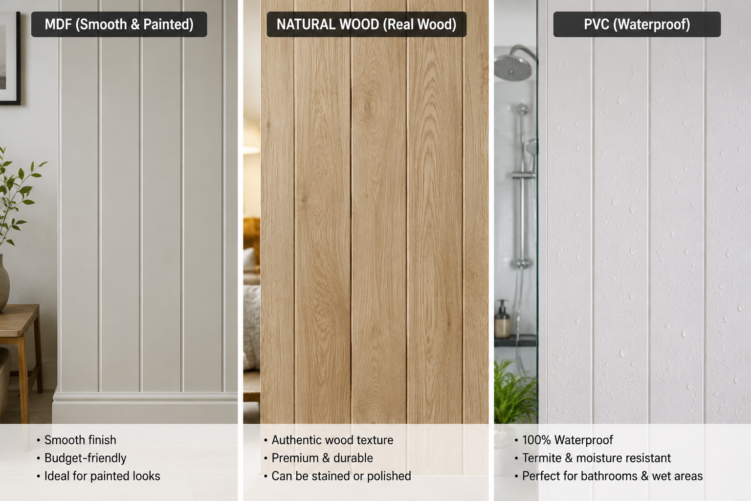 Types of Tongue and Groove Panelling