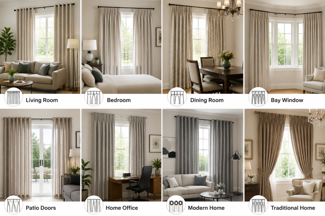 Curtain Heading Styles: 8 Popular Types Explained, Compared & Priced